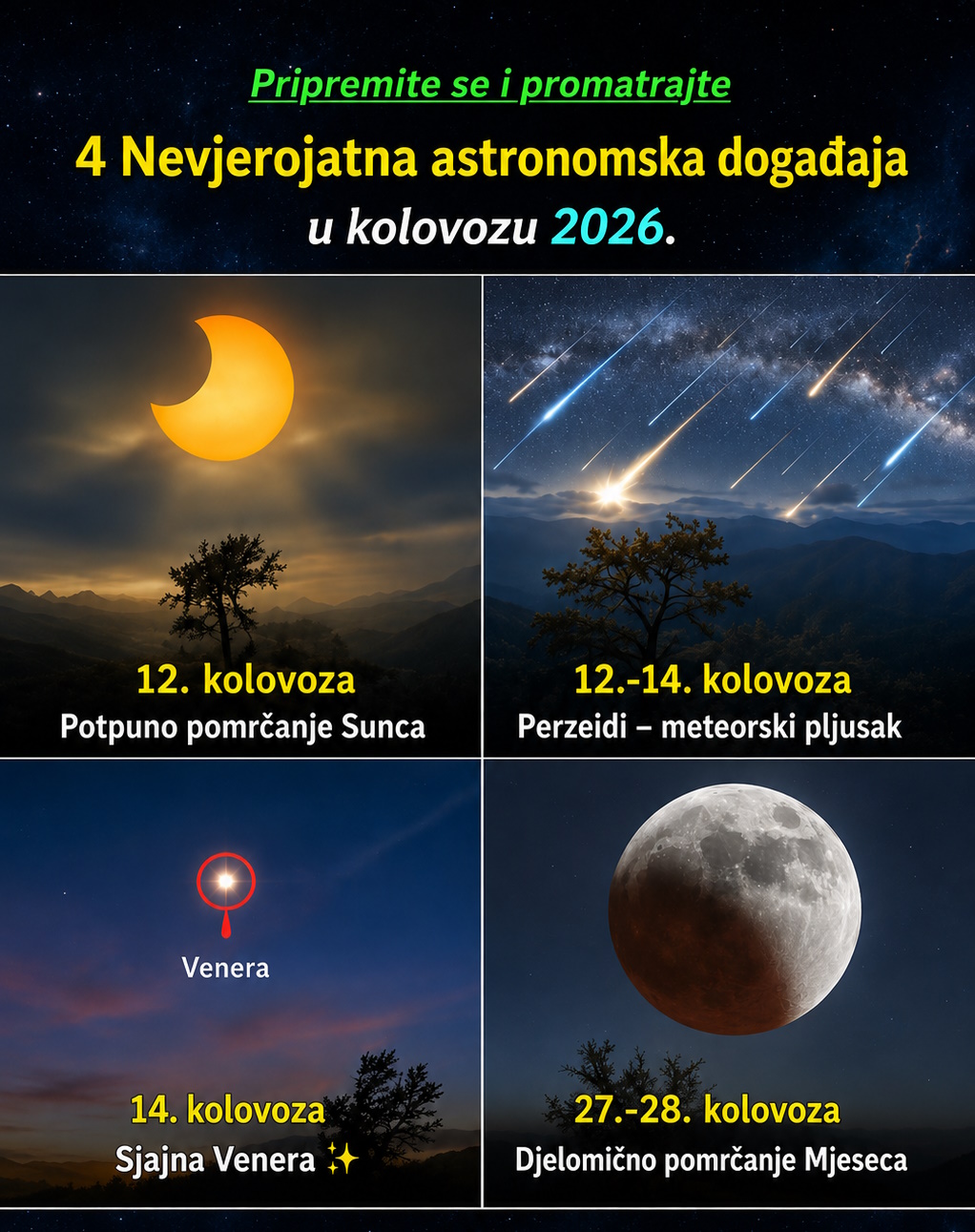 Nebeski spektakl u kolovozu 2026